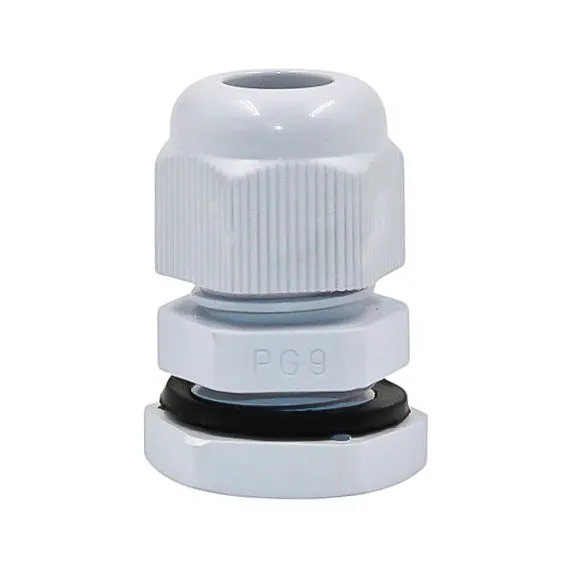 Ввод кабельный PG-09 серый, нейлон, IP68 (d кабеля 4-8 мм)