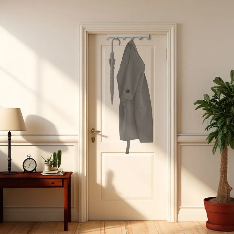 Вешалка навесная на дверь, 6 крючков, белая REXANT - Фото 2