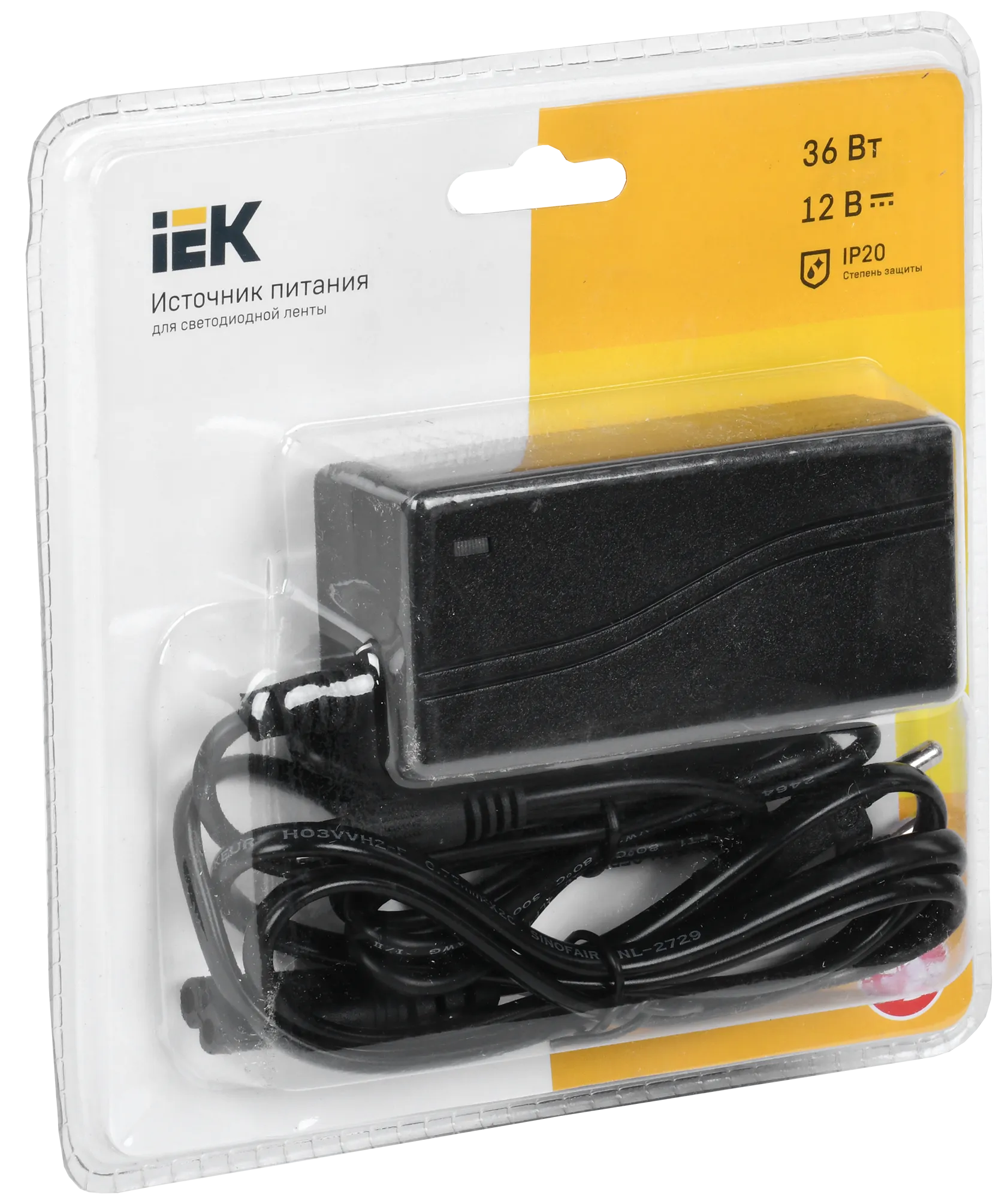 Драйвер LED ИПСН-ECO 36Вт 12В сетевая вилка-блок-Jack5,5 IP20 IEK