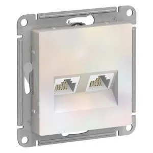 Розетка компьютерная 2-м AtlasDesign RJ45 кат.5E механизм жемчуж. SE ATN000485 1240298