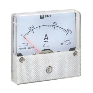AMA-801 аналоговый на панель (80х80) круглый вырез 600А трансф. подкл. EKF ama-801-600