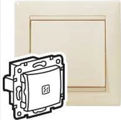 VALENA DIY Выключатель 1-клавишный с подсветкой схема 1L 10АХ безвинтовые зажимы слоновая кость для электромонтажа