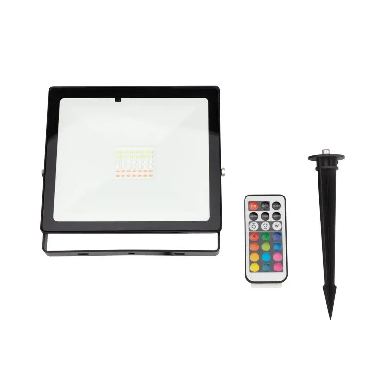 Прожектор светодиодный REXANT с пультом дистанционного управления 30 Вт, цвет свечения мультиколор (RGB) + опора на грунте 605-100 - Фото 2