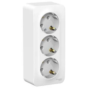 Розетка 3-м ОП Blanca 16А IP20 250В с заземл. без защ. шторок с изолир. пластиной бел. SE BLNRA010311 1210469