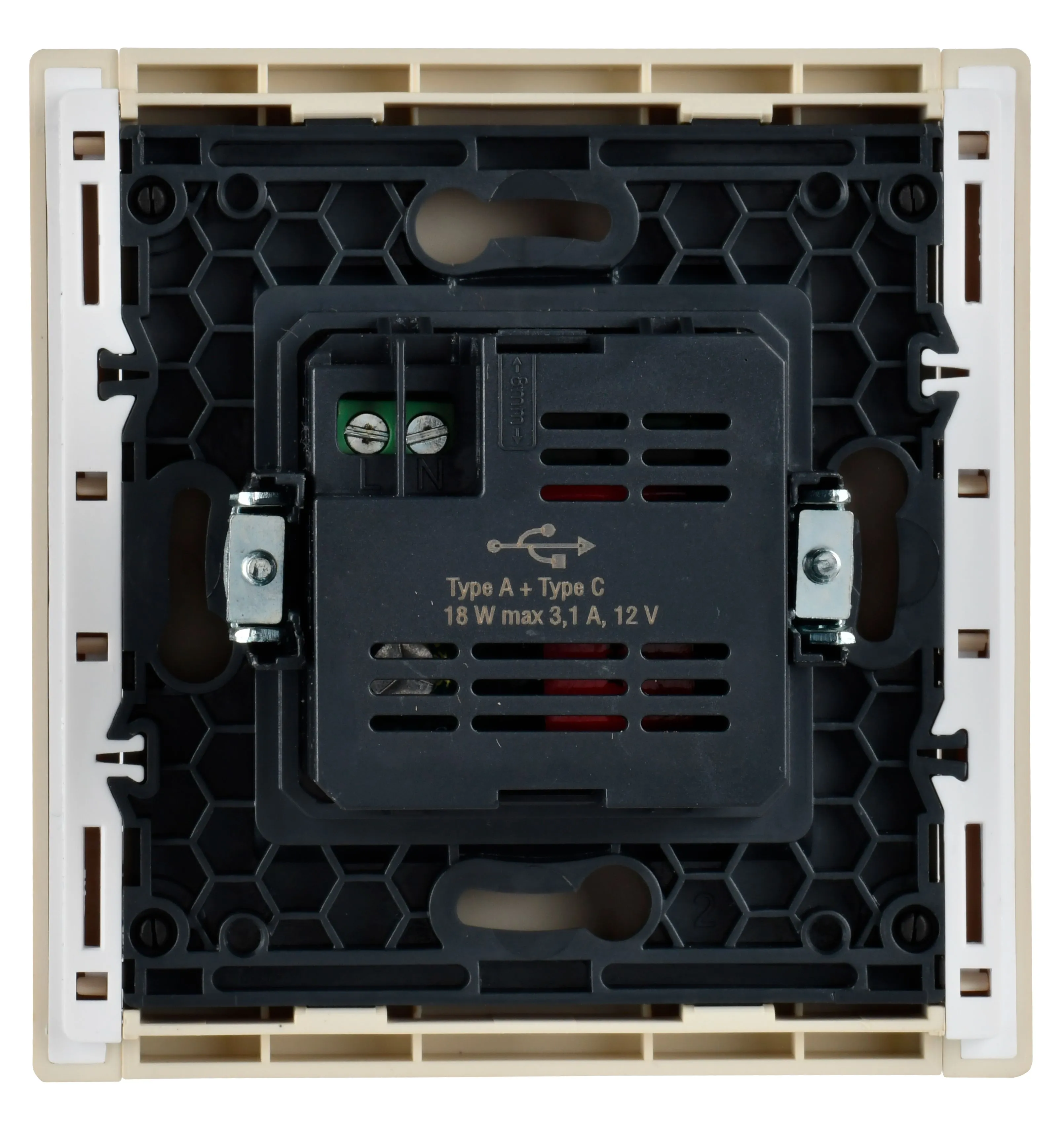 FORTE&PIANO Розетка USB A+C 18Вт FP451 ваниль IEK для дома - Фото 3