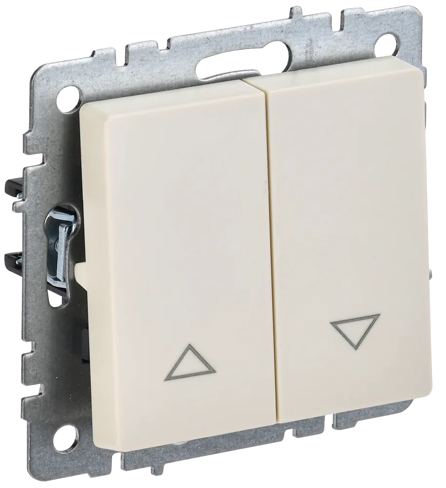 BRITE Выключатель жалюзи 10А ВС10-1-5-БрКр бежевый IEK