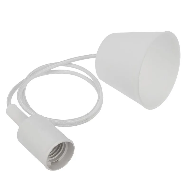 Патрон E27 силиконовый со шнуром 1м белый REXANT - Фото 3