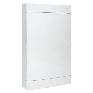 Щит комбинированный "Unix" белая дверь (2х18 (36) модулей + 1 монтажная плата) 4 габарит 651x396x112 IP41 ux-2x18+1m-nw