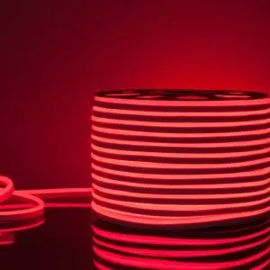 Гибкий неон светодиодный 220V 9,6W 120Led 2835 IP67 односторонний красный, 50м Elektrostandard a040595