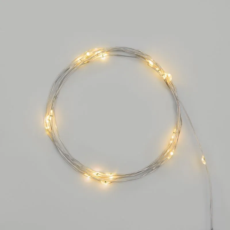 Гирлянда светодиодная Роса 2м, 20 LED, ТЕПЛЫЙ БЕЛЫЙ, IP20, 2хCR2032 в комплекте NEON-NIGHT 303-006