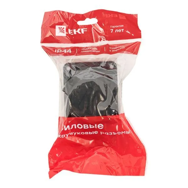 Роз. (колодка) одномест. с защит. крышкой каучуковая 230В 2P+PE 16A IP44 EKF Марс - Фото 4