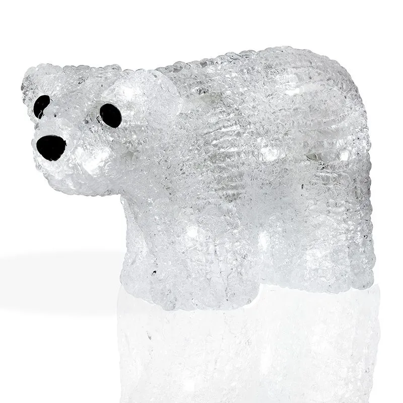 Акриловая светодиодная фигура Белый мишка 15х25 см, 4,5 В, 3 батарейки AA (не входят в комплект), 20 светодиодов NEON-NIGHT - Фото 5