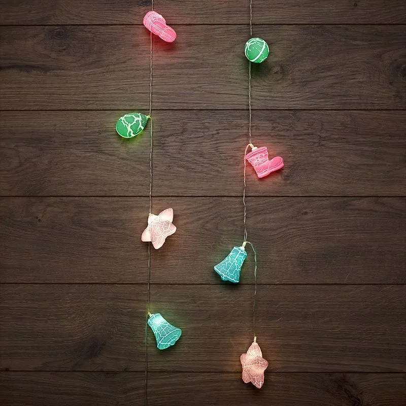 Гирлянда светодиодная Новый год 1,5 м, прозрачный ПВХ, 10 LED, теплый белый, питание 2 х АА (батарейки не в комплекте) 303-081
