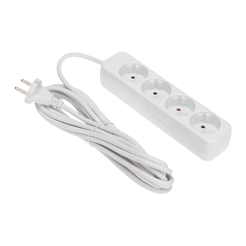 Удлинитель STANDARD 4 гнезда, 5м, 2х1,0мм², б/з, белый REXANT - Фото 2