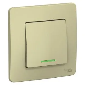 Переключатель проходной 1-кл. СП Blanca 10А IP20 (сх. 6) 250В с подсветкой беж. SE BLNVS010617 520104