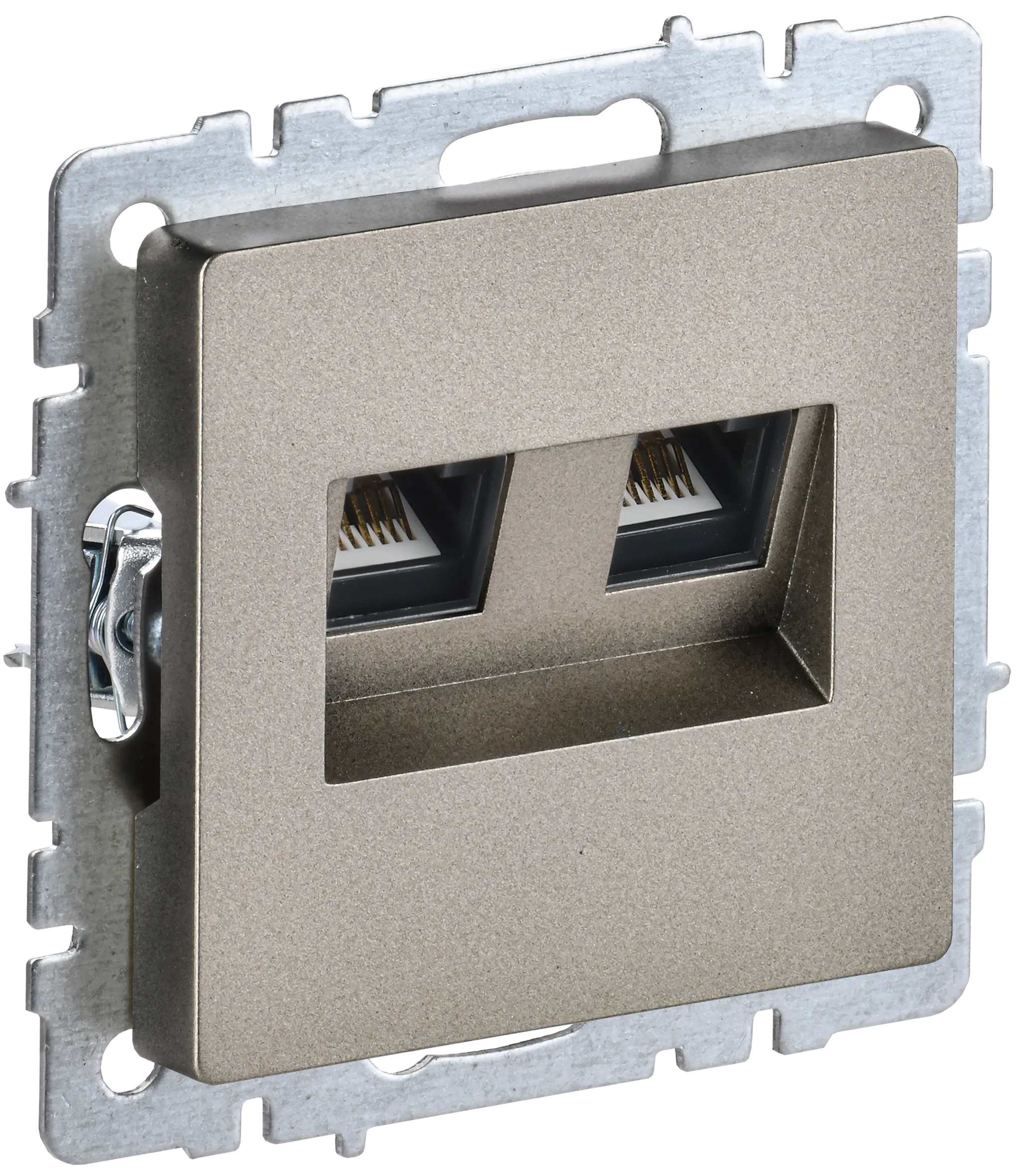 BRITE Розетка двойная RJ11+RJ45 кат.5E РК/Т12-БрШ шампань IEK BR-KT20-O-1-K37