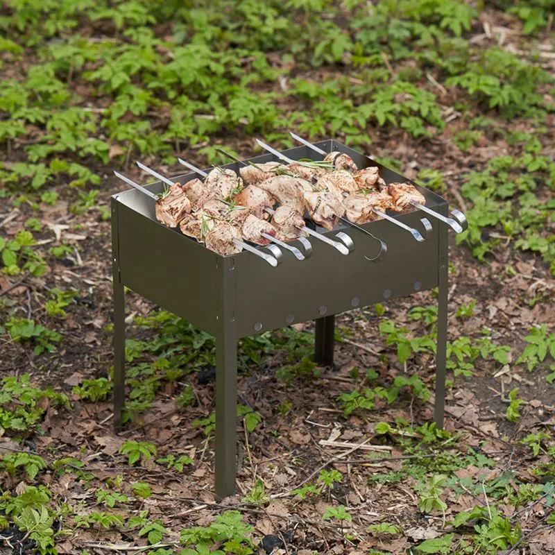 Мангал сборный походный 350х250х350мм, с 6 шампурами, в пленке СОКОЛ - Фото 2