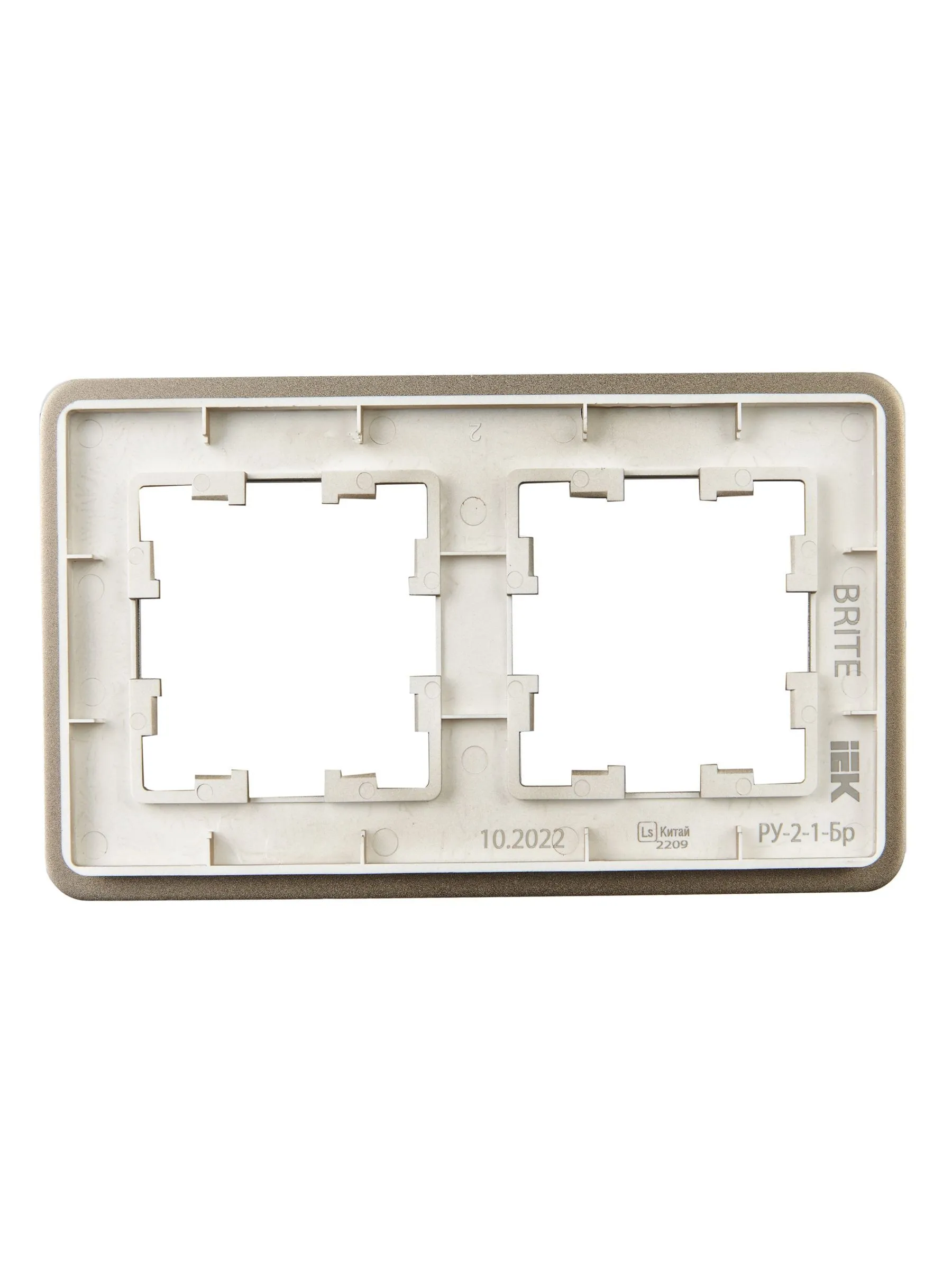 BRITE Рамка 2-местная РУ-2-1-Бр металл латунь RE IEK - Фото 7