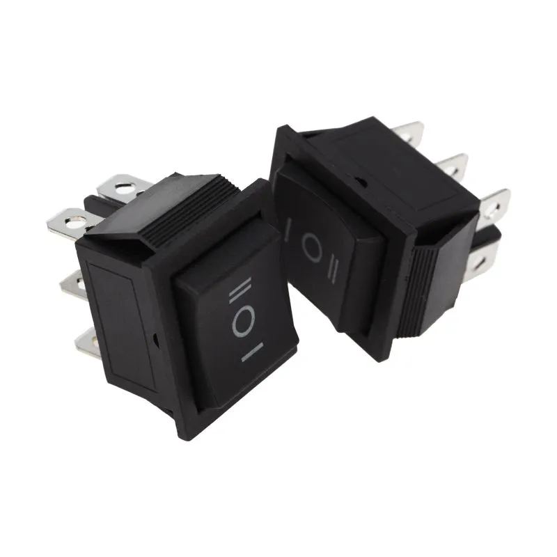 Переключатель клавишный 250V 15А (6с) (ON)-OFF-(ON) черный  с нейтралью  Б/Фикс  (RWB-508, SC-767)  REXANT 36-2375