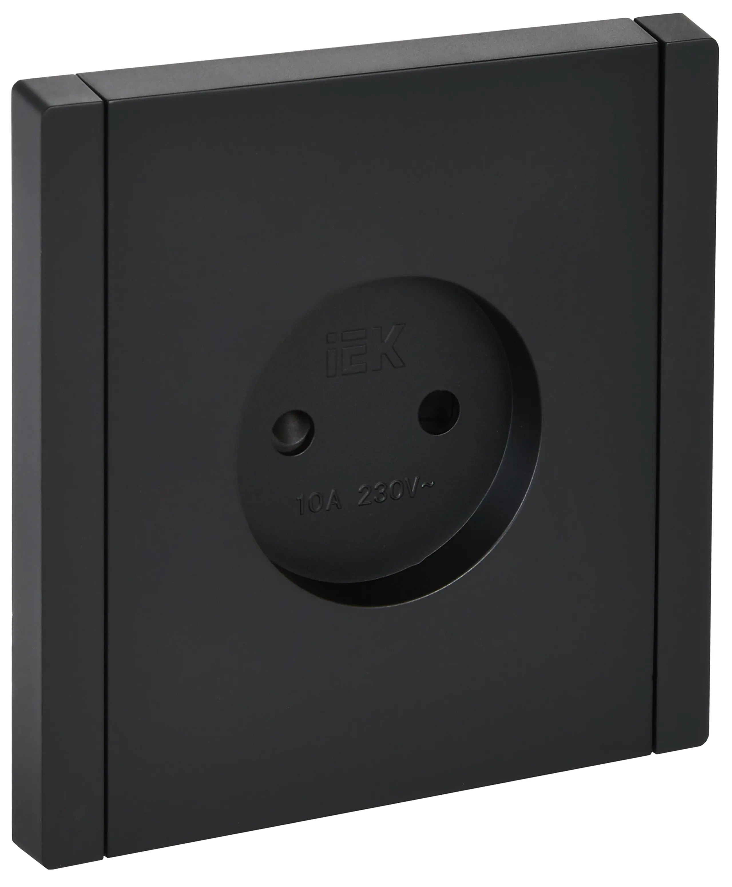 FORTE&PIANO Розетка 1-местная без заземления с защитными шторками винтовое крепление 10А FP117 черный IEK