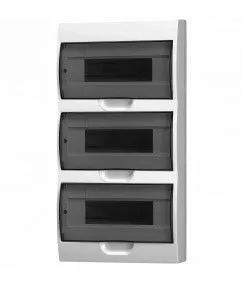 Корпус пластиковый БЕЛЫЙ ЩРН-П-36, черная прозрачная дверь IP51, DEKRON DEK06103-0031-B