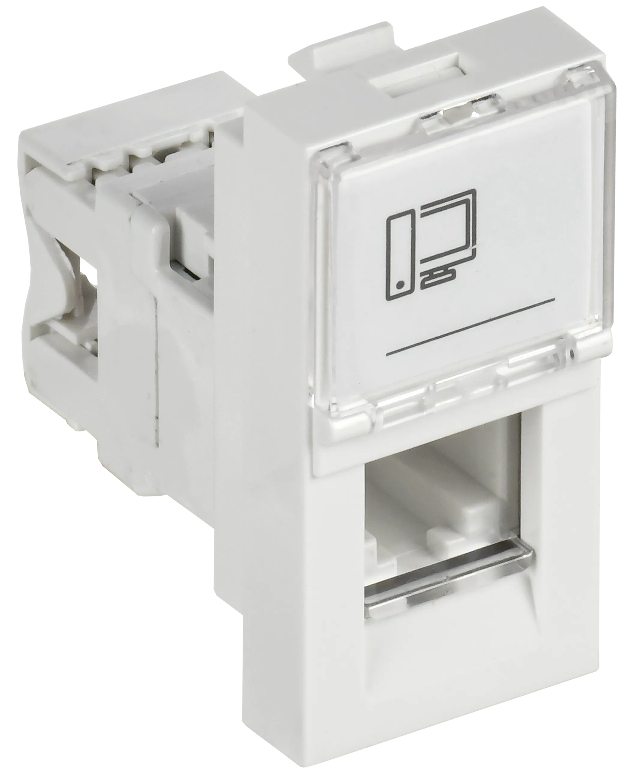 Розетка компьютерная РКИ-10-00-П RJ-45 UTP кат.5e (на 1 модуль) ПРАЙМЕР белая IEK