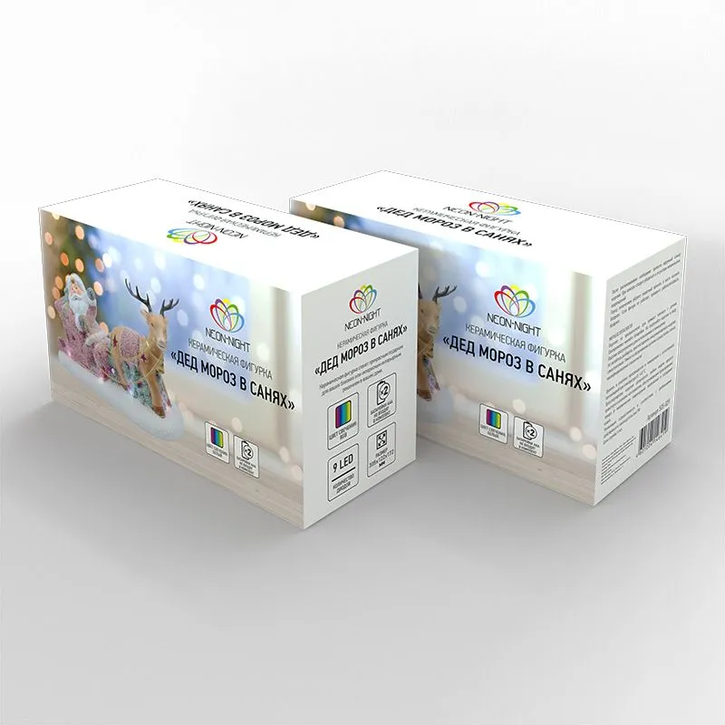 Керамическая фигурка Дед Мороз в санях 30,5х12,2х17,2 см - Фото 5