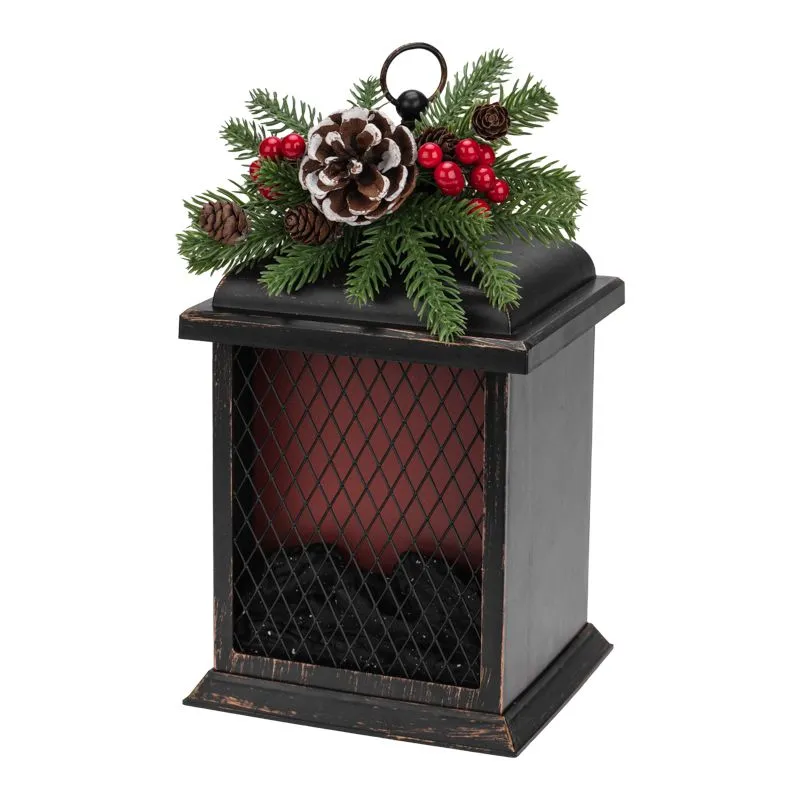 Светодиодный камин Рождество с эффектом живого огня 15х14х26см, батарейки 2хС (не в комплекте) и USB, бронзовый NEON-NIGHT - Фото 2