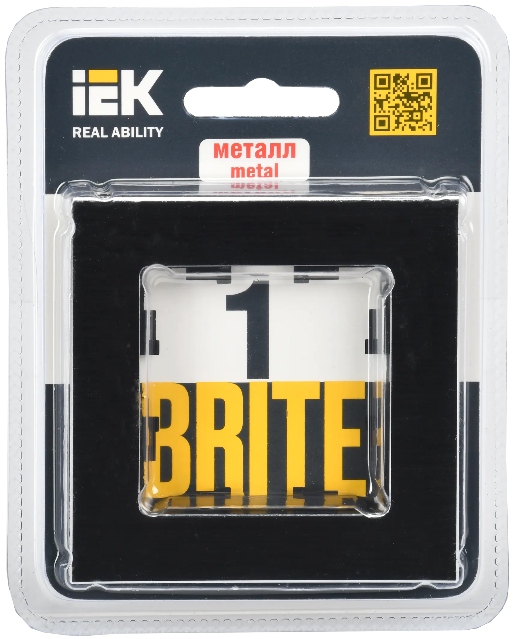 BRITE Рамка 1 -местная РУ-1-1-БрЧ металл черный IEK - Фото 2