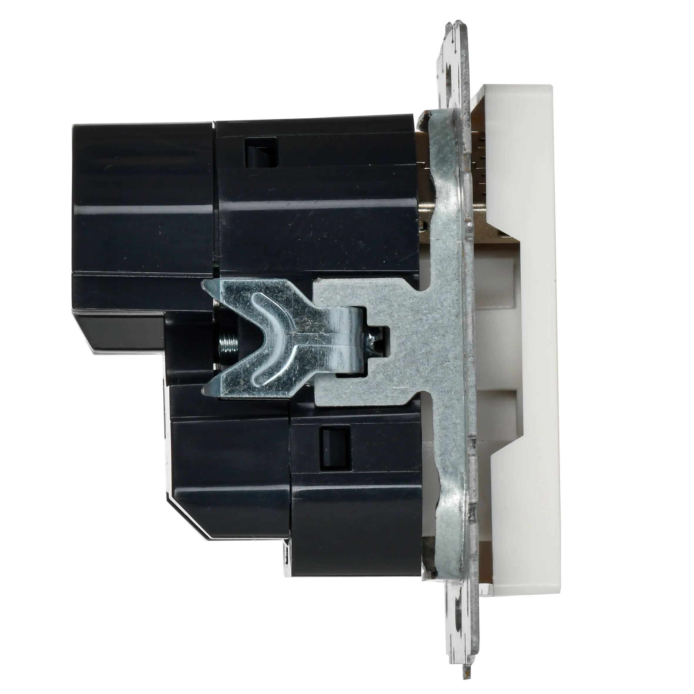 BRITE Розетка 1-местная с заземлением с защитными шторками 16А с USB A+C 18Вт РЮш11-1-БрБ белый IEK для электромонтажа - Фото 4