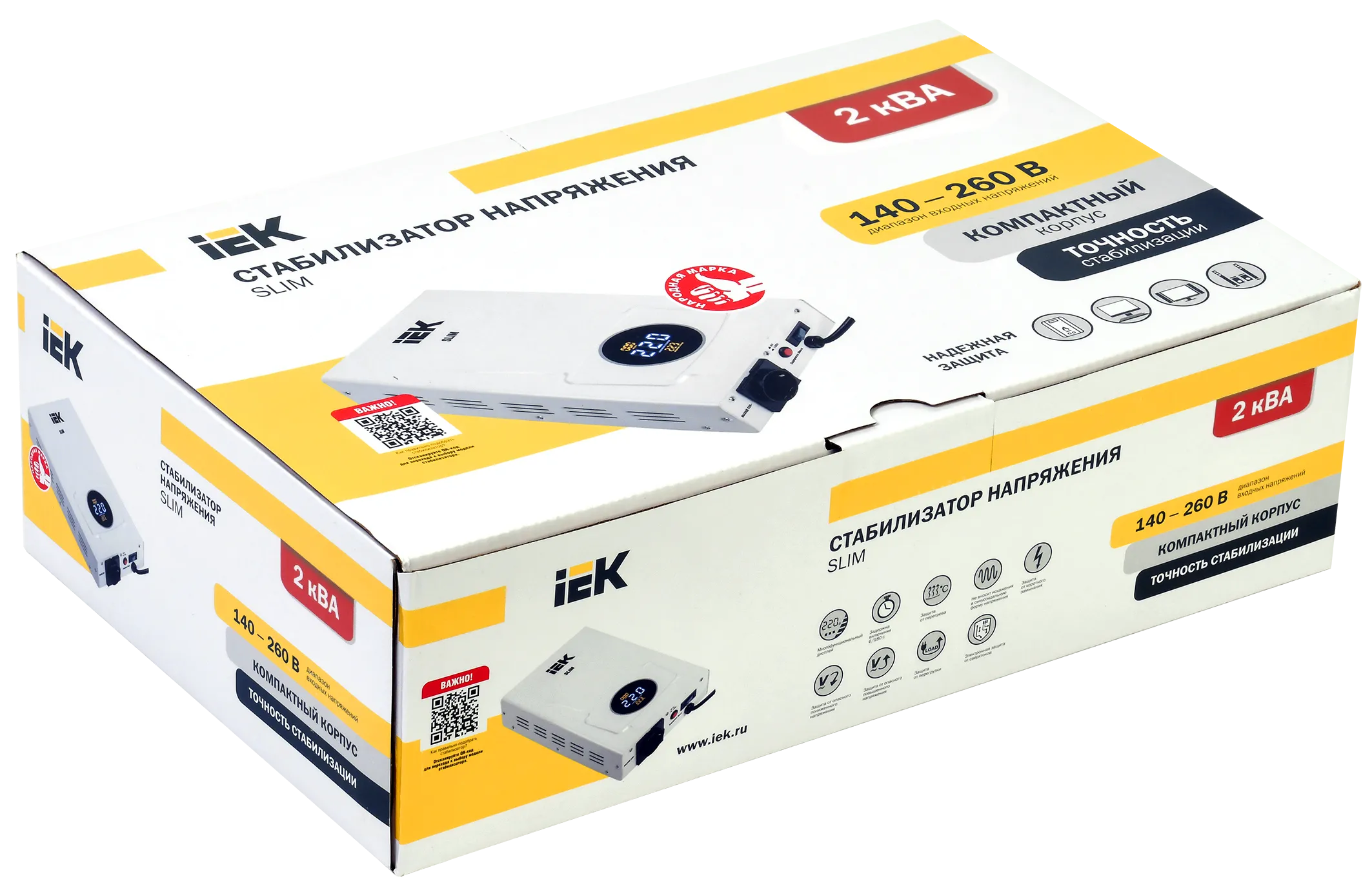 Стабилизатор напряжения настенный SLIM 2кВА IEK - Фото 2