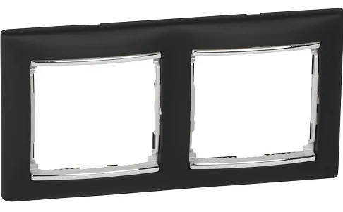 VALENA DIY Рамка 2-местная ноктюрн (серебряный штрих) для электромонтажа