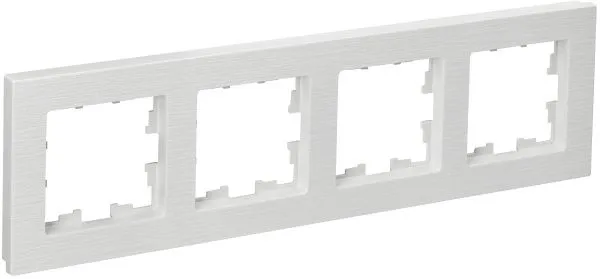 BRITE Рамка 4-местная РУ-4-Бр белый рифленый IEK BR-M42-51-K01