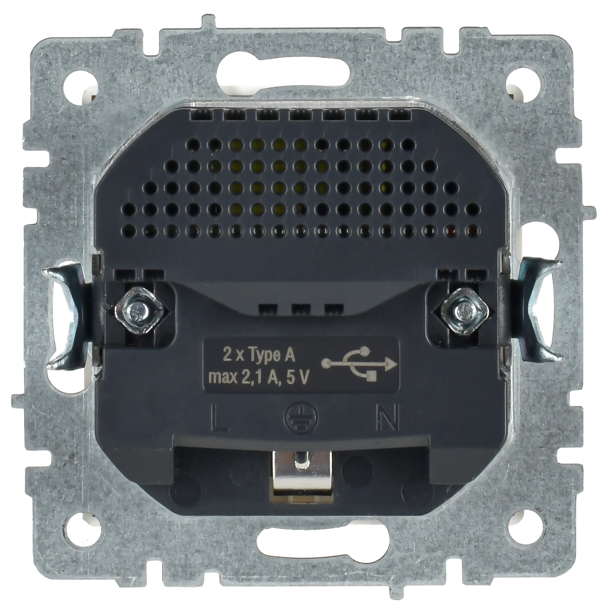 BRITE Розетка 1-местная с заземлением с защитными шторками 16А с USB A+A 5В 2,1А РЮш10-1-БрБ белый IEK - Фото 4