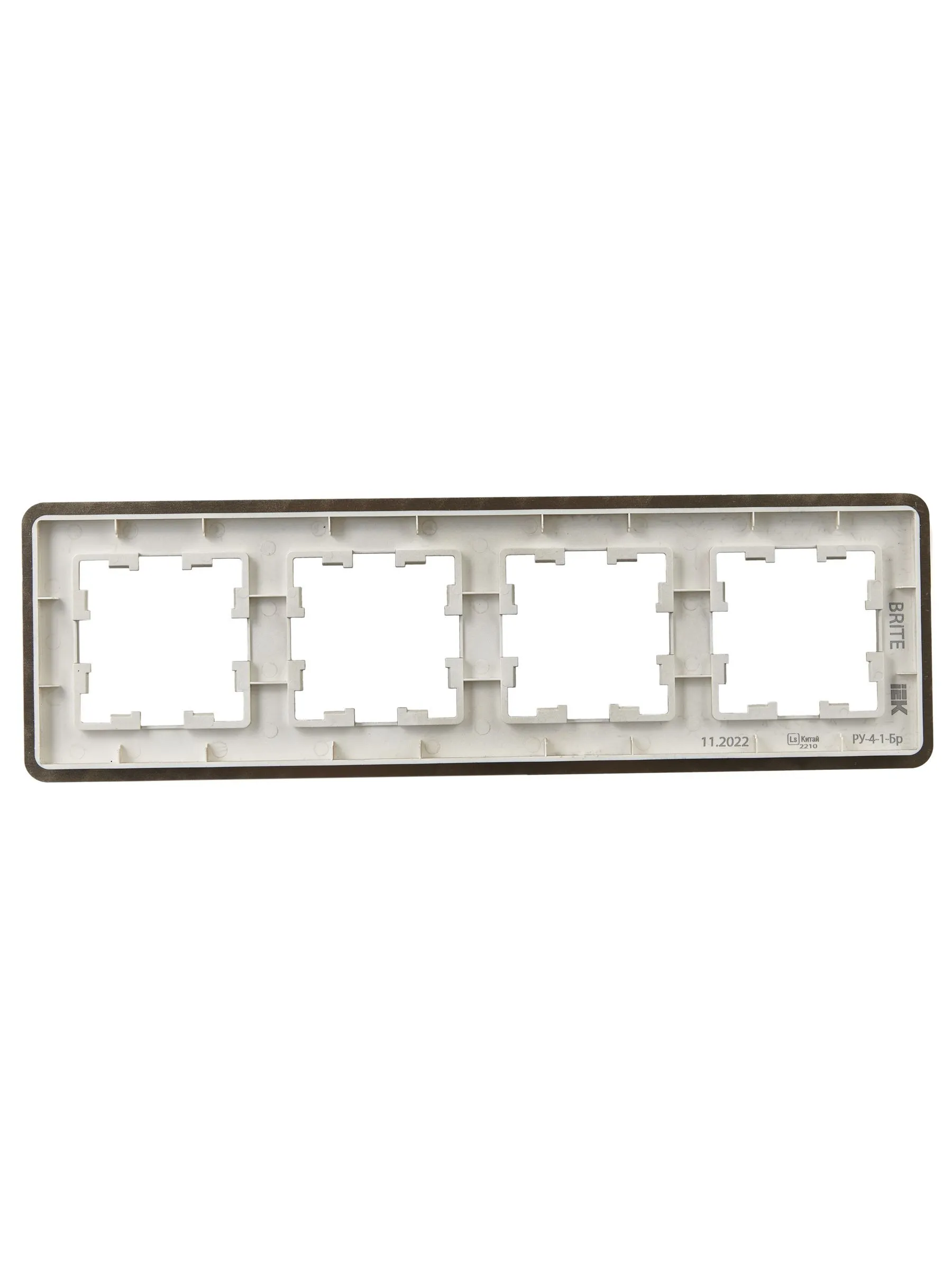 BRITE Рамка 4-местная РУ-4-1-Бр металл латунь RE IEK - Фото 4