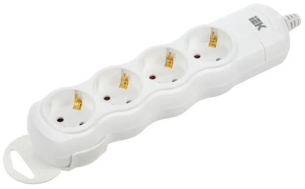 Розетка переносная разборная РПр04 4 места IEK WYP10-D-KP-16-04-ZS-K01