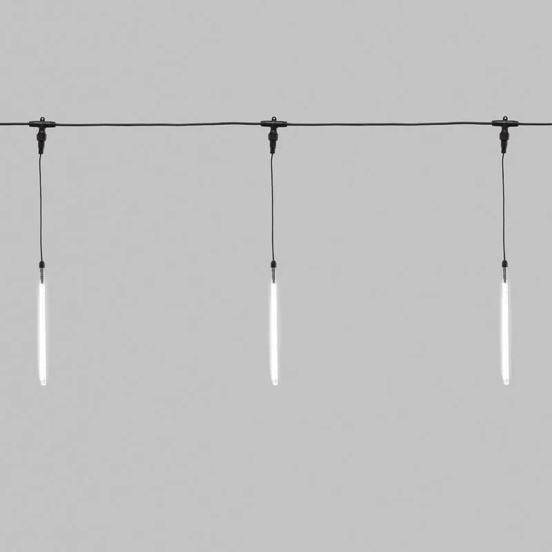 Гирлянда Тающие сосульки комплект 10 шт. х 30см, шаг 100см, 420 LED БЕЛЫЙ, черный каучук, IP65, 24В, соединяется NEON-NIGHT 256-425