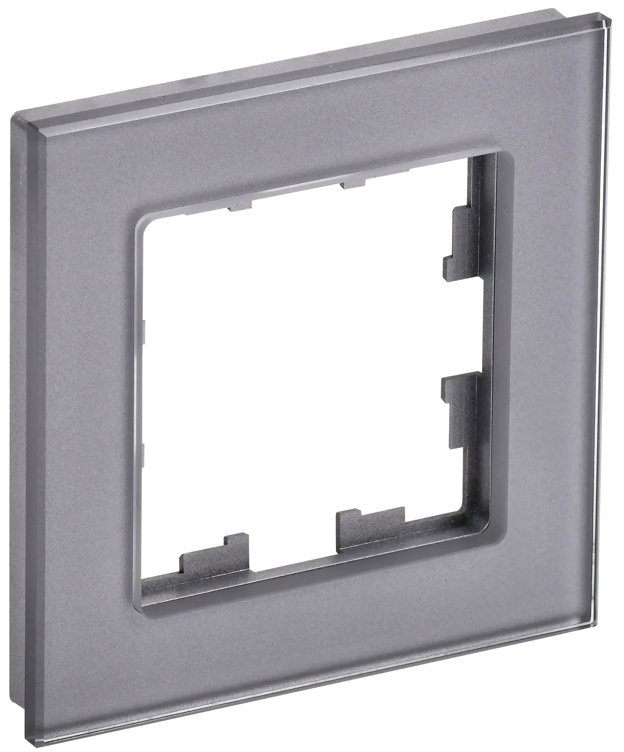 BRITE Рамка 1 -местная РУ-1-2-БрСе стекло серый IEK
