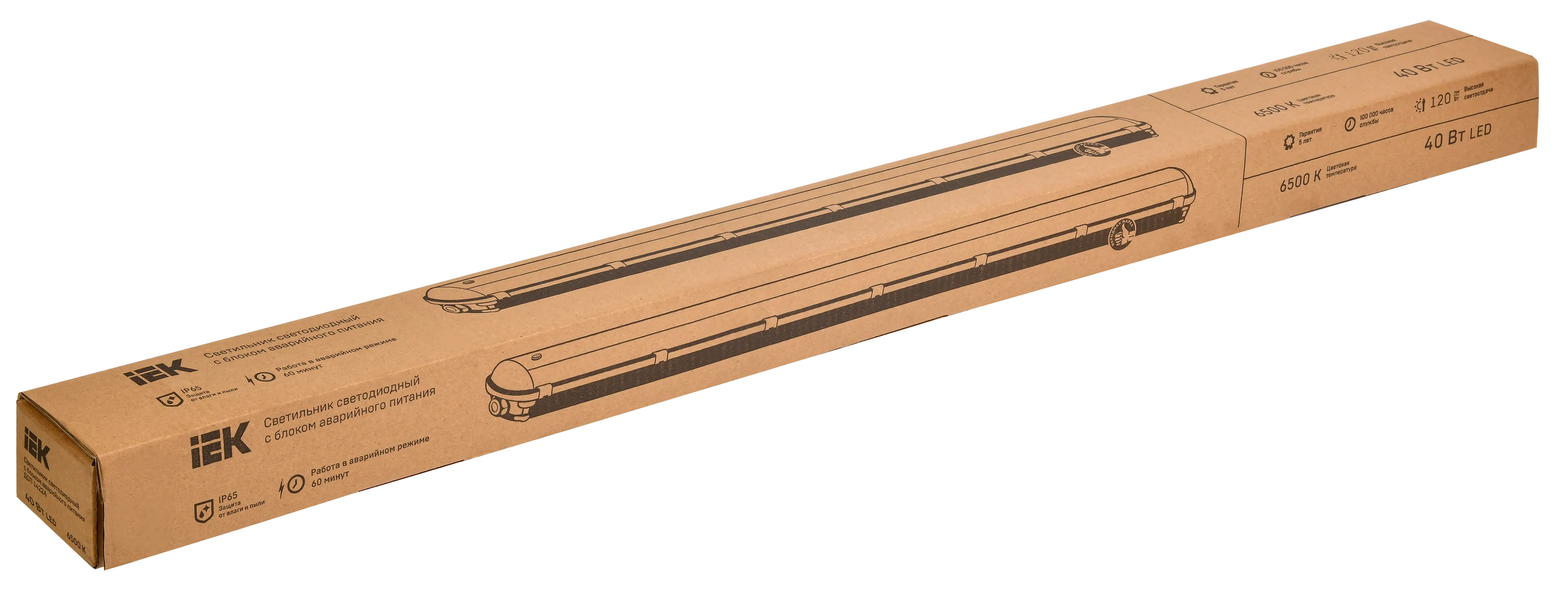 LIGHTING PRO Светильник светодиодный ДСП 1422А 40Вт 1ч 6500К IP65 1200мм с БАП IEK - Фото 2