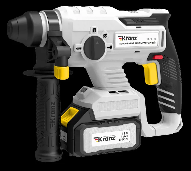 Перфоратор аккумуляторный, SDS-plus, 2,2Дж, 1х4Ач, в кейсе KRANZ
