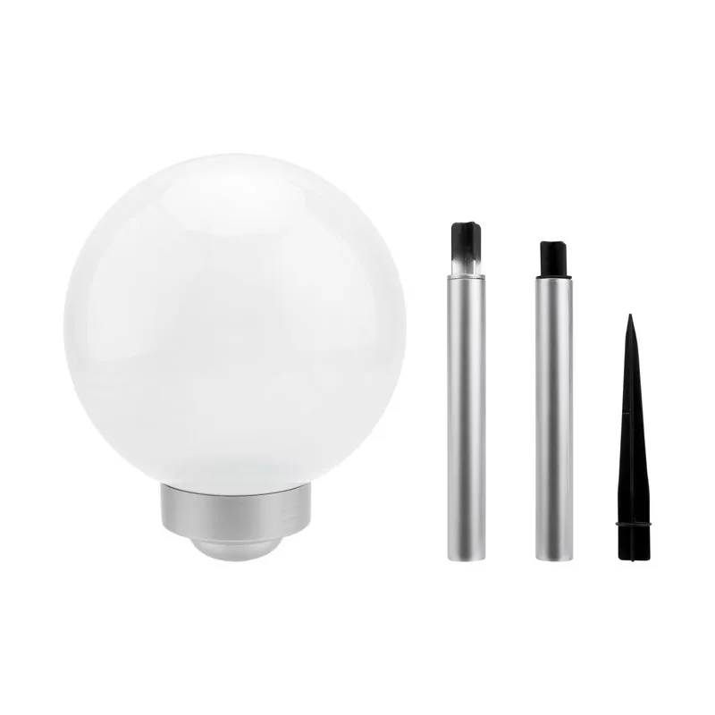 Светильник грунтовый Шар ⌀250, 6500К, со встроенным аккумулятором, солнечной панелью, датчиком освещенности LAMPER - Фото 3