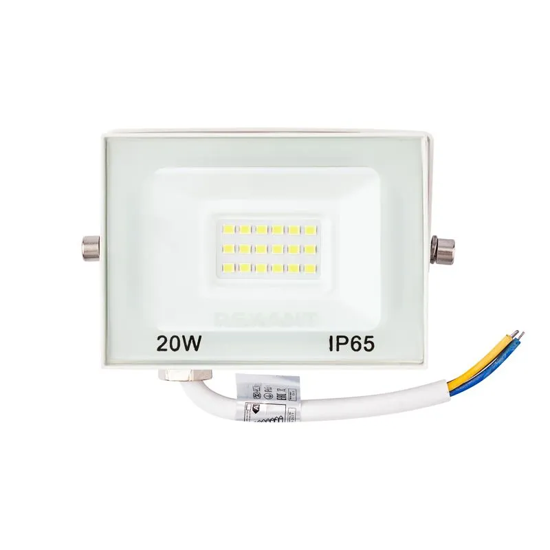 Прожектор светодиодный СДО 20Вт 1600Лм 5000K нейтральный свет, белый корпус REXANT