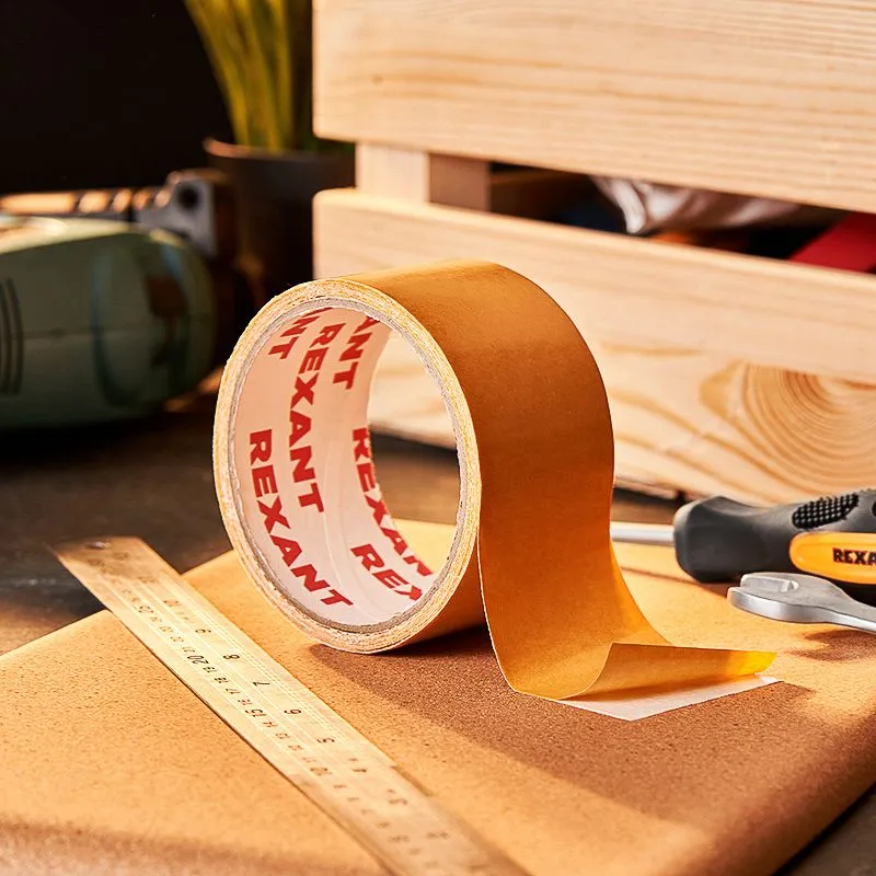 Двухсторонний скотч REXANT, тканевая основа 48 мм, ролик 5 м - Фото 2