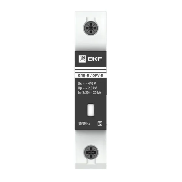 Ограничитель импульсных напряжений ОПВ-B/1P In 30кА 440В с сигн. EKF