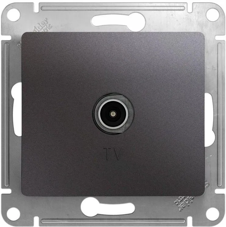 Розетка телевизионная оконечная TV 1-м СП Glossa 1дБ механизм графит SE GSL001391