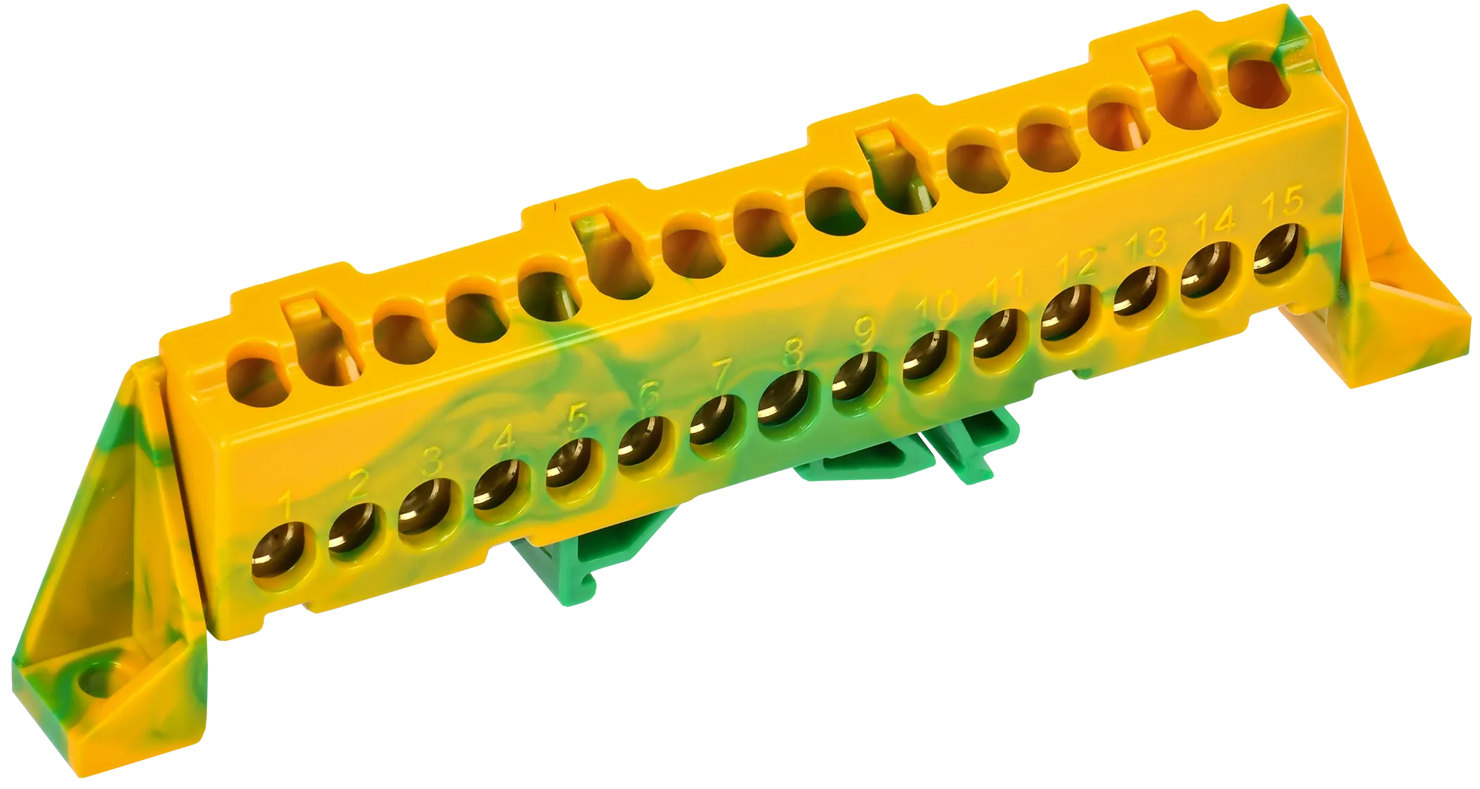 TEKFOR Шина PE "земля" в комбинированном DIN-изоляторе "Стойка" 6х9-15-ЖЗ IEK TF-NN10-15-DP-K52