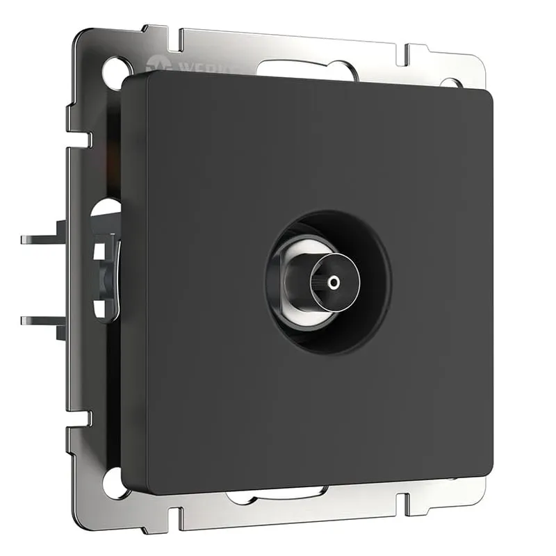 ТВ-розетка оконечная (черный матовый) Werkel