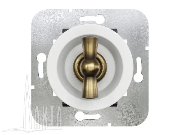 Выключатель проходной, скрыт,уст,, цвет - белый/бронза Лахта "СенатЪ"