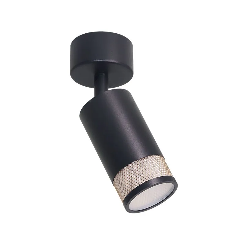 Накладной светильник WOLTA WSL-GU10/S12BG Rete под лампу GU10 Черный матовый/золото φ60*180mm