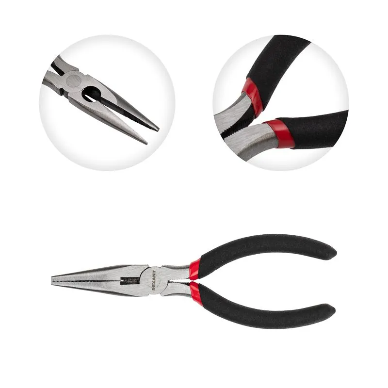 Тонкогубцы 160мм, обливные рукоятки REXANT - Фото 3